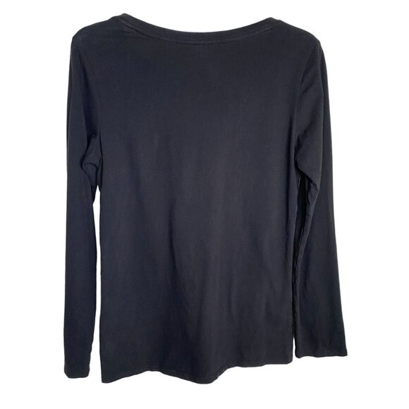 Justice Womens Black Long Sleeve Round Neck Cotton T-Shirt Size 20 Goth Academia - Picture 2 of 10